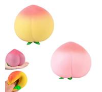 2PCS Peach Squishy Slow Rising Stress Relief Toy, Realistic Peach Shaped Fruit Squeeze Balls, Stress Balls Fidget Sensory Toy, Squeeze Peach Ball Stress Relief Hand Toy For Kids & Adults (Mix)