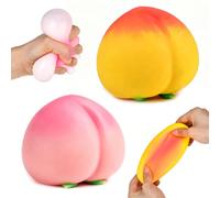 2Pcs Peach Squishy Stress Balls, Slow Rising Food Squishies | Peach Stress Ball, Jumbo Fruit Squishies, Sensory Relief Squeeze Ball for Adults, Party Favors, Birthday Gift