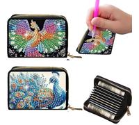 2pcs Peacock Pattern Fashion Card Holder Compact Purse