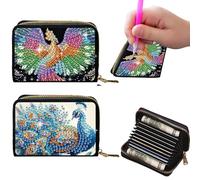2pcs Peacock Pattern Fashion Card Holder Compact Purse