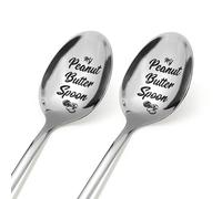 2pcs Peanut Butter Spoon, Coffee Spoons for Coffee Bar, Stainless Steel Spoons for Cooking, Spoon Gifts for Men Women