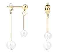 2pcs Pearl Drop Earrings, Double Pearl Dangle Earrings for Women Gold Drop Dangle Versatile Trendy Jewelry Gift Fashion Accessories for Any Occasion
