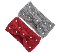 2pcs Pearl Embellished Knit Headband for Women, Winter Ear Warmer | Crochet Twisted Cable Style, Breathable Woolen Yarn, Casual Stylish Look, Keeps Hair Neat for Autumn, Spring