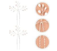 2Pcs Pearl Hair Pins Silver Alloy Bride Headdress Wedding Hair Pieces | Handmade Bead Decoration, Elegant Accessory for Bridesmaids, Daily Dress, Bridal Ceremonies and Graceful Styling