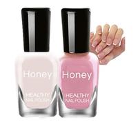 2PCS Peel Off Nail Polish Set - Quick Dry Varnish In White & Pink for French Tip Manicures - No Cure Needed, Classic Large Volume For DIY Nail Art At Home