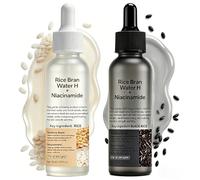 2PCS Peel Shot Glow Rice Ampoule Duo, Face Exfoliator Rice Toner, White & Black Rice Face Serum, Exfoliating Face Scrub for Dead Skin Cells, Gentle Refining Pores & Skin Texture, All Skin Types 60ml*2
