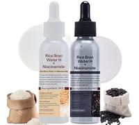 2PCS Peel Shot Glow Rice Ampoule Duo White Rice+Black Rice Ampoule, Exfoliating Face Scrub & Body Scrub Dead Skin Cells,Face Scrub Exfoliator Pore Minimizer for Body,Gentle Refining Pores,Skin Texture