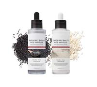 2PCS Peel Shot Glow Rice Ampoule Duo White Rice + Black Rice Ampoule - Gentle Face Exfoliator - Body Scrub Dead Skin Cells -Pore Minimizing Facial Scrub - Blackheads Remover for All Skin Types