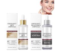 2PCS Peel Shot White Rice Serum & Black Rice Serum Ampoule Set, Exfoliating Facial Duo with Rice Bran Water & Niacinamide, Gentle Peel, Pore Minimizer, Brightening & Hydrating Skincare (2pcs)