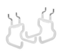 2pcs Pegboard Hooks for Tools and Garage Storage, White Steel Rubber | Compact Multifunctional Design, Large Storage Capacity, Workbench Organizer for Items, Pegboard Accessory
