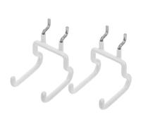 2pcs Pegboard Hooks for Tools and Items Storage White Steel Workbench | Rubber Detail, Compact Multifunctional Build, Large Capacity, for Garage Pegboard Organization and Attachment