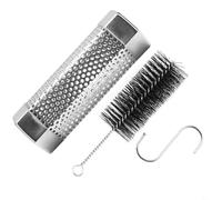 2Pcs Pellet Smoky Tube 6 Inch, Stainless Steel Smoky Tube, Portable Barbecue Smoke Generator Cold Hot Smoky Tube For Electric, Gas, Charcoal Grills(6inch+Brush + hook)