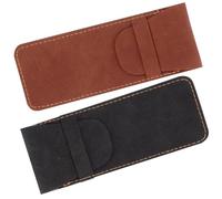 2pcs Pen Protective Pouch PU Leather for Ballpoint and Writing Pens | Simple Elegant Design, Lightweight Storage for University or Daily Use, Two Pack for Family and Co-worker