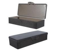 2pcs Pencil Case Hard Plastic Pencil Box Pp Large Capacity Black Rectangular Stain-Resistant Storage Container for Students, and Boys, Classroom and Office Supplies