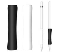 2PCS Pencil Grip for Apple Pencil 1st and 2nd Generation, Silicone Pencils Pro Grip Protective Cover Compatible with iPad iPencil Stylus Pen, Case Sleeve, Ergonomic Design Sleeve (White & Black)