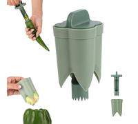 2pcs Pepper Corer, 4.45x2.2x2.2in Pepper Deseeder Bell Pepper Corer Pepper Corer Tool 2 in1 Fruit Pepper Corer Bell Pepper Cutter for Kitchen Home Family Camping(Green)