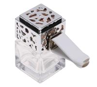 2pcs Perfume Bottle with Clip Glass 8ml Rotatable Car Air Vent | Silver Finish, 2-hole Bottle Cover, Easy Adjust Install, Modern Fashion, Keeps Air Fresh and Aroma