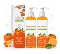 2PCS Persimmon Body Wash, Gentle Deodorant Shower Gel for Women & Men, Refreshing Body Cleanser for Body Odor Control, Deeply Cleansing & Moisturizing for Dry Rough Skin