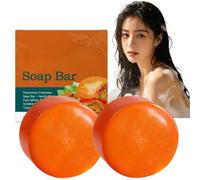 2PCS Persimmon Flavor Body Wash Set,Natural persimmon Flavor Soap Bar