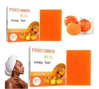 2PCS Persimmon Soap Bar,Persimmon Body Wash,Persi-Mmon Soap Bar For Body Odor Removal,Deodorant Soapbars,Moisturizing&Deep Cleansing For Smooth Skin,Natural,Brightens Skin,Suitable For Women & Men