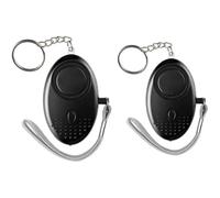 2pcs Personal Security Alarms, 150DB Reusable Police Approved LOUD Security Alarms Siren Keychain with LED Light, Elderly Mini Loud Personal Staff Panic Rape Attack Safety Alarm (Black)