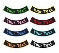 2PCS Personalised Bottom Rocker Name Patch, Custom Iron On & Sew On Embroidered Tag for Motorcycle Vest, Biker Jacket, Tactical Gear & Backpack - 4×0.8 Inch
