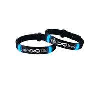 2pcs Personalised Glow in The Dark Infinity Symbol Bracelets with Names, Custom You & Me Matching Silicone Wristbands, Adjustable Soulmate Bracelets for Him Her Best Friend BF GF Wife Couple BFF Gift