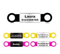 2Pcs Personalized and Custom Pet ID Tags - No Noise - Slide On, Collar Tags for Small, Medium, Large Dogs and Cats - Size S