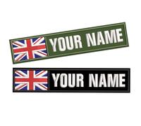 2PCS Personalized Flag Patch, Custom Flag Name Patch, Embroidered Military Name Tag Tactical Badges Dog Harness Patch, Patch for Jacket Backpacks Vest, Iron-on/Hook