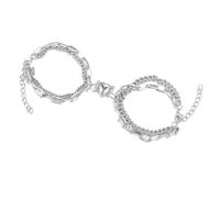 2pcs Personalized Matching Bracelets for Couples, His and Her Bracelets Heart Matching Bracelets for Men Women, Friendship Bracelets Promise Heart Bracelet Jewelry Gifts For Women Men Lover