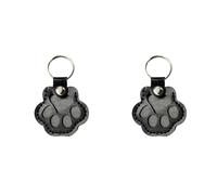 2PCS Personalized Pet Hair Keepsake Box for Dog,Pet Memory Collector, Pets Hair Storage Pouch Fur Memorial Keyring,Dog Cat Paw Shape Leather Keychain Pendant (E)