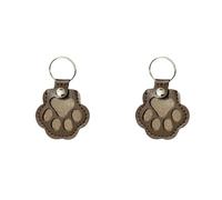 2PCS Personalized Pet Hair Keepsake Box for Dog,Pet Memory Collector, Pets Hair Storage Pouch Fur Memorial Keyring,Dog Cat Paw Shape Leather Keychain Pendant (B)