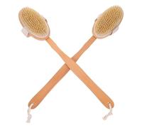 2pcs Pet Bath Brush Long Handled Bristles for Cats and Horses | Practical Pet Bathing Brush, Wooden Handle and Simple Shape, Portable Storage, Strong Cleaning Power
