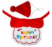 2PCS Pet Birthday Outfit With Adjustable Bib And Birthday Hat For Festival Celebration And Party Photoshooting