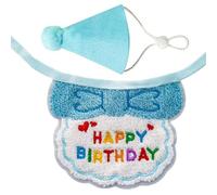 2pcs Pet Birthday Set Lovely Adjustable Bib And Birthday Hat For Cats And Dogs Soft Comfortable For Special Event Cats Accessories