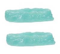 2pcs Pet Breeding Box Fountain Double Reptile Pig Rat Food Bowl Aquarium Lizard Leopard Lamp Thermostat Tweezer Soak Water Chameleon Dish Turtle Food Feeding Tank Resin Light Green