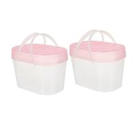 2Pcs Pet Carrying Box, Travel Container, Small Pet Animal Carrier Crate Travel Box, Outdoor Pet Cages Hamster Cages, Pink