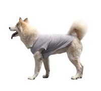 2pcs Pet Clothes Pure Cotton Vest Summer Cool Breathable fzor Medium and Large Dogs(Grey,5XL)