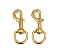 2pcs Pet Collar Spring Hook with Swivel Joint Gold Zinc Alloy