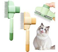 2PCS Pet Combs for Cats, Flea Comb for Dogs, Stainless Steel Metal Teeth Comb for Pets Shedding and Tangles, Durable Self-Cleaning Pet Combs for Grooming