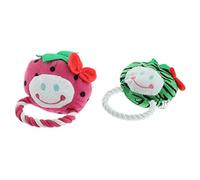 2Pcs Pet Dogs Colorful Plush Chew Toy Fruit Shaped Interactive Dog Toy