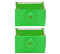 2Pcs Pet Feeding Bowl Easy Find Clean Plastic Material Prevent Biting Pet Feed Trough for Pet Steel Cage Eating Use (Green)