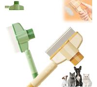 2PCS Pet Flea Comb Grooming Brush,Self-Cleaning Hair Removal Brush for Cats and Dogs,Pet Hair Cleaning Comb with Release Button,Metal Fine-toothed Teeth for Shedding