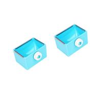 2pcs Pet Food Bowl Square Pet Bowl Fish Tank Log Pusss Rabbit Cage Pet Bowl Dog The Petg Chinchilla Pets Plushies Cat Square Bowl Pet Bowls Puppycorn Square Pets Blue