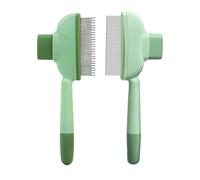 2PCS Pet Grooming Comb Stainless Steel Teeth Self-Cleaning Brush For Dog & Shedding Control With Ergonomic Handle Deshedding Brush For Pet Grooming