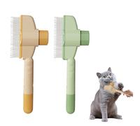2Pcs Pet Hair Removal Comb with Release Button, Self-Cleaning Pet Flea Comb, Stainless Steel Teeth for Massaging&Cleaning Shedding Pet Hair,Ergonomic Handle, for Removing Matted Furs, Knots