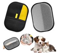 2PCS Pet Hair Removal Glove for Dogs Cats Reusable Electrostatic Pet Hair Remover Glove Double Sided Grooming Mitt for Shedding,Furniture, Car, Clothes,Sofa (Large, Gray)