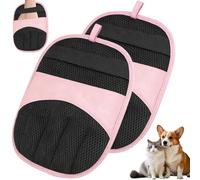 2PCS Pet Hair Removal Gloves, Double-Sided Pet Dog Cat Grooming Glove, Reusable Electrostatic Deshedding Pet Glove for Furniture, Five-Finger Pet Hair Remover Gloves, for Bed, Couch, Carpet (2pc-B3)