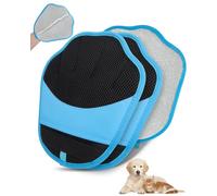 2PCS Pet Hair Removal Gloves, Electrostatic Pure Path Pet Grooming Gloves for Dogs & Cats, Washable Deshedding & Furniture Cleaning Tool, Five-Finger Design Brush for Sofa, Carpet, Clothes (Blue)