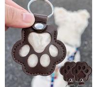 2PCS Pet Hair Storage Keychain, Pet Dog Cat Hair Collector Paw Shaped Fur Keepsake Keychains, Pet Enthusiast Commemorative Gift Brown